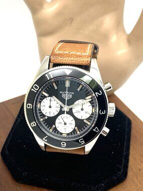 Tag Heuer Autavia Men's Watch CBE2110 Swiss Automatic Black Dial Brown Leather